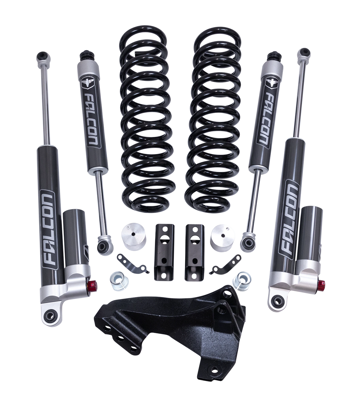 2.5" Coil Spring Front Lift Kit W/Falcon 2.1 Monotube Fronts And Tow Haul Rear Shocks - Ford Super Duty Diesel 4WD 2020-2026