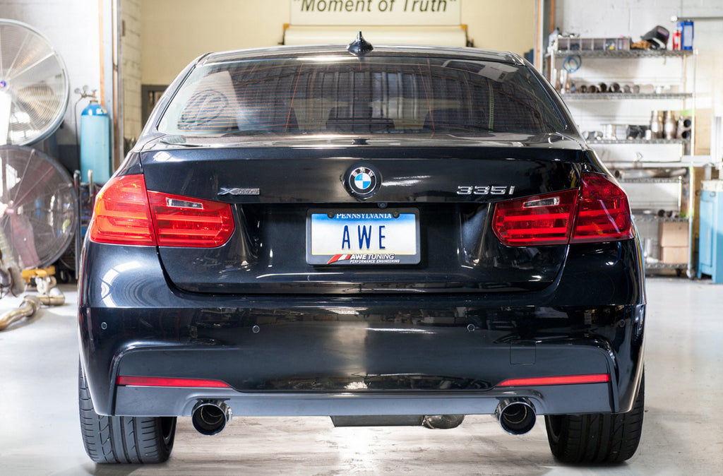 AWE Touring Edition Axleback Exhaust for BMW F3X 335i/435i - 4" Chrome Silver Tips