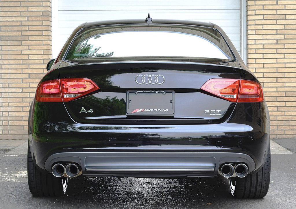 AWE Touring Edition Exhaust for B8/B8.5 A4 2.0T - Quad Tip, Chrome Silver Tips