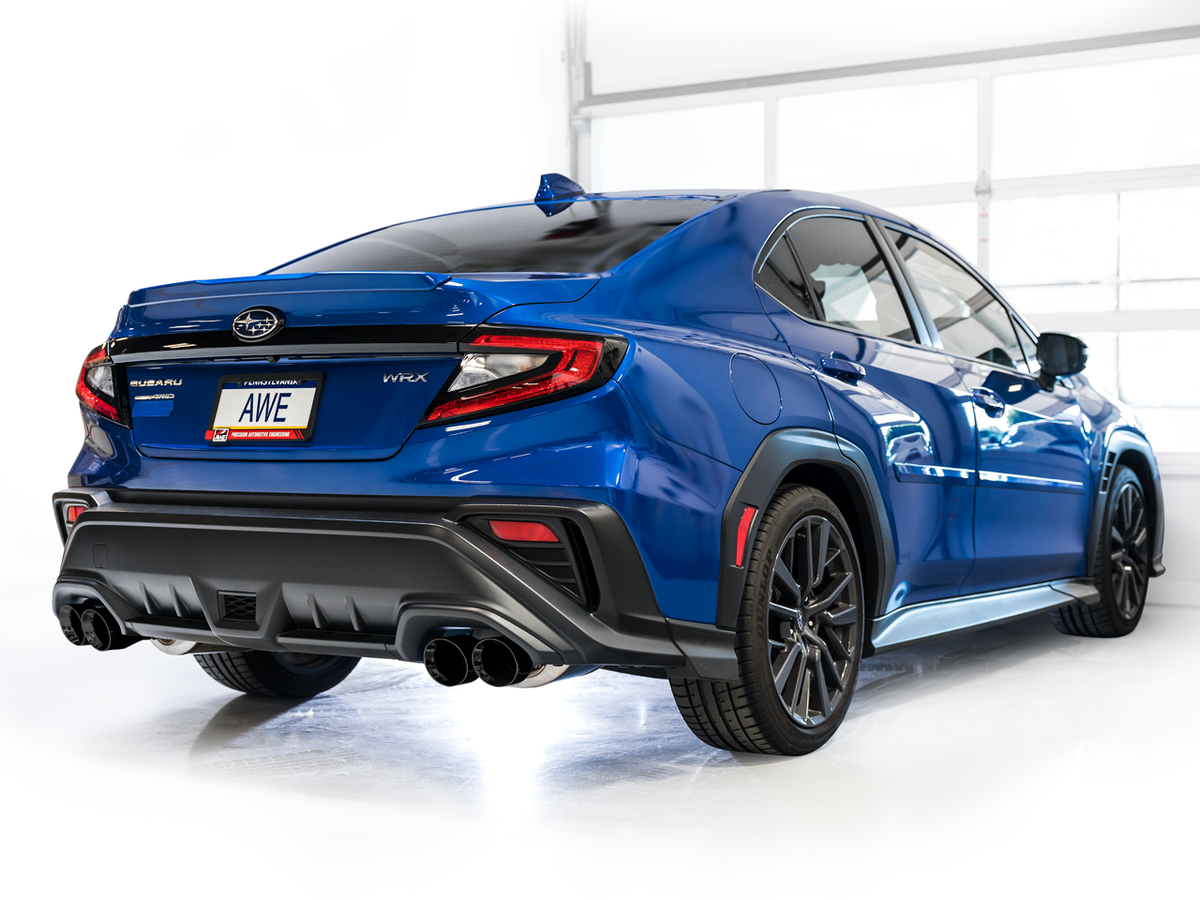AWE Touring Edition Catback Exhaust for VB Subaru WRX - 4" Diamond Black Tips