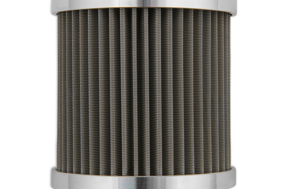 Polished w/ Billet Filter, Drain Valve, -12 AN O-Ring Port (inlet) & Mounting Brackets. 1/8" NPT on Drain Valve for Optional Remote Outlet Hose