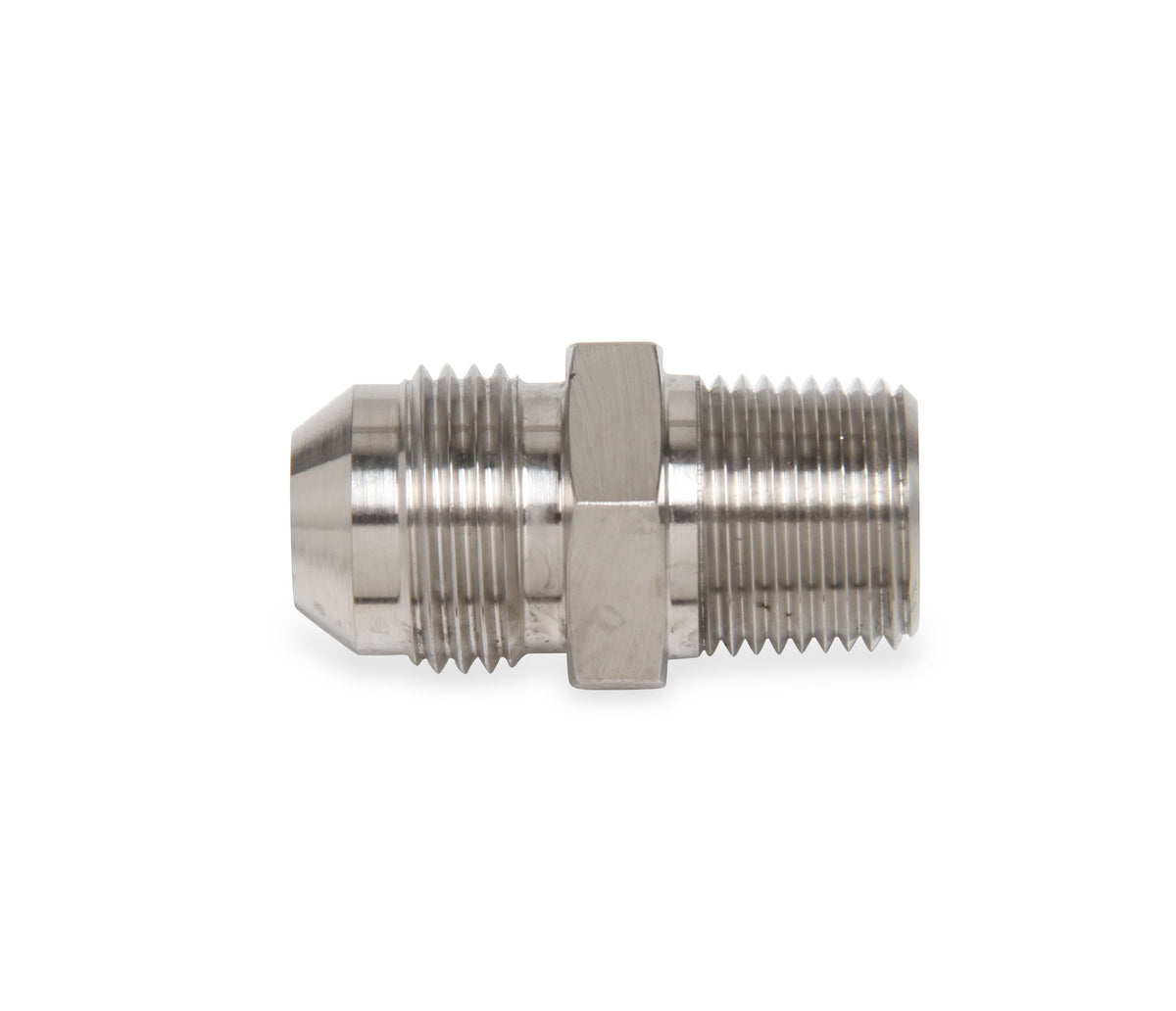 Straight AN -3 Male to 1/8" NPT Male Adapter - Stainless Steel.