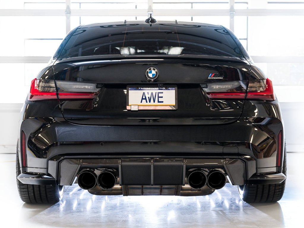 AWE SwitchPath Catback Exhaust for BMW G8X M3/M4 - 4.5" Diamond Black Tips
