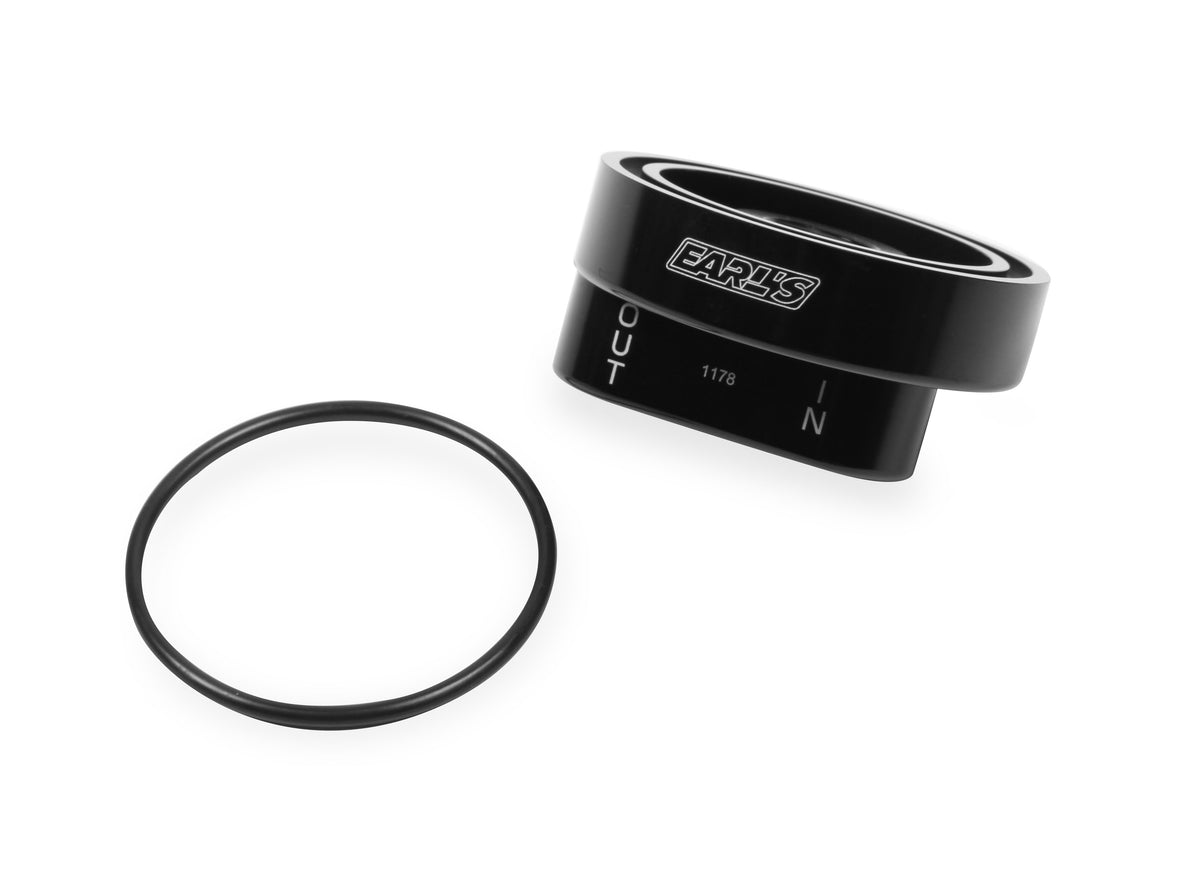 Oil Filter By-Pass Adapter 3/4"-16 Thread Size 1/2" NPT Female, Billet, Most Ford, Chrysler, Toyota, & V-W vehicles with spin-on filter.