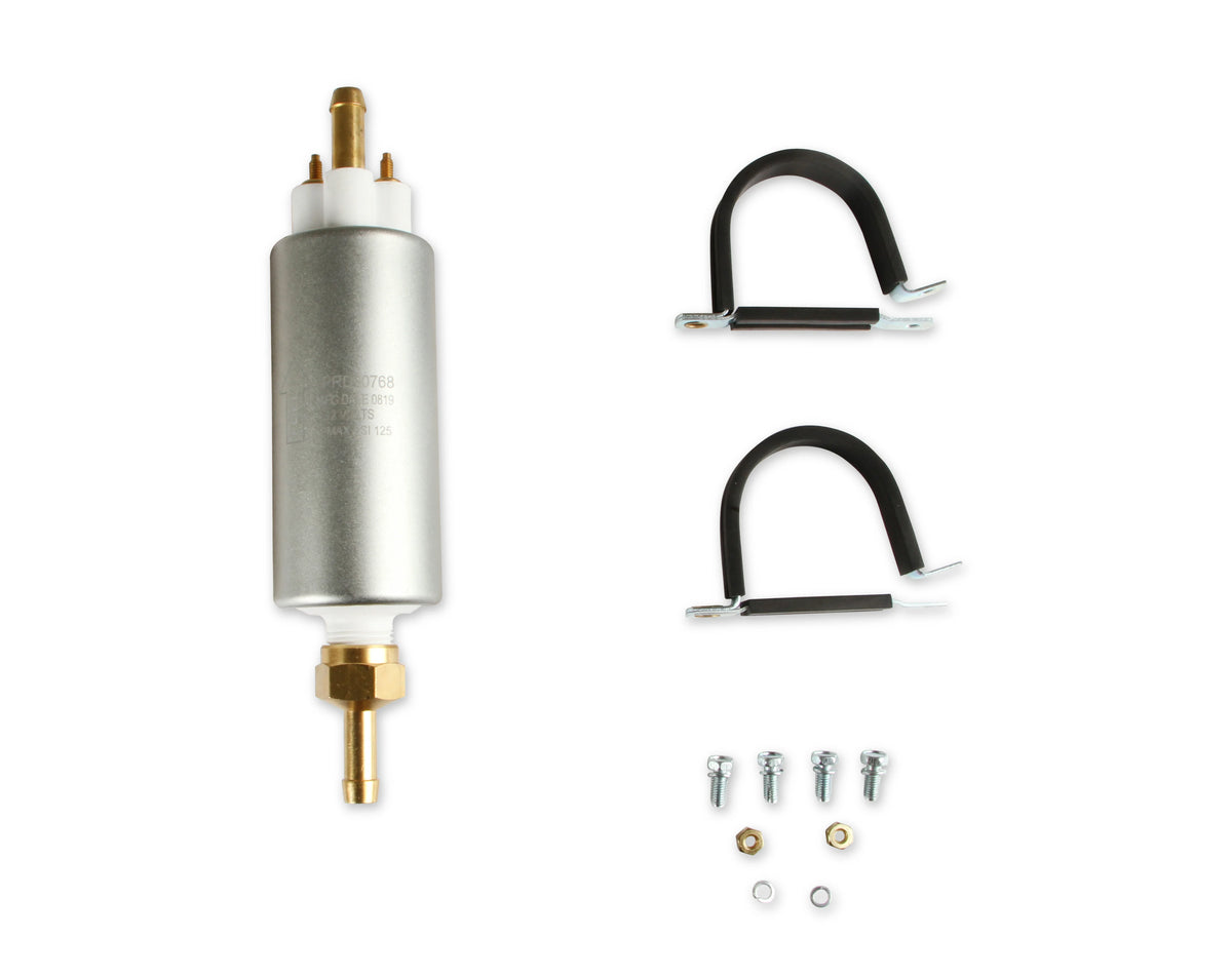 Fuel System Plumbing Kit w/ 40' of 3/8" Vapor Guard™ Fuel Hose, Electric Fuel Pump, Billet Fuel Filters, Bulkhead Fuel Fitting for Return Line to Tank, and Hardware.