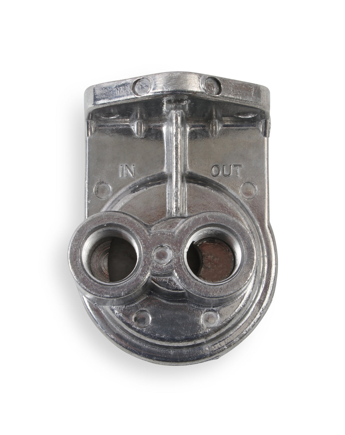 Cast Remote Oil Filter Mount Kit with 1/2" NPT facing upward - Female 3/4"- 16 Thread for Single Filter Mount.