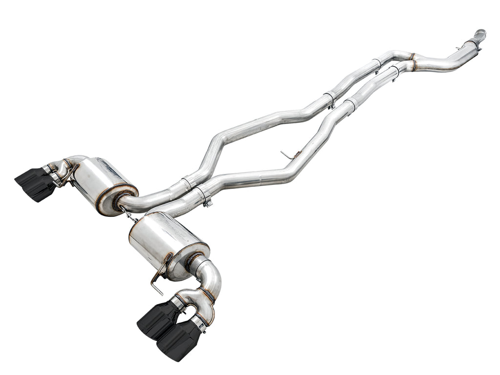 AWE Non-Resonated Touring Edition Exhaust for G2X M340i / M440i - 4" Diamond Black Tips