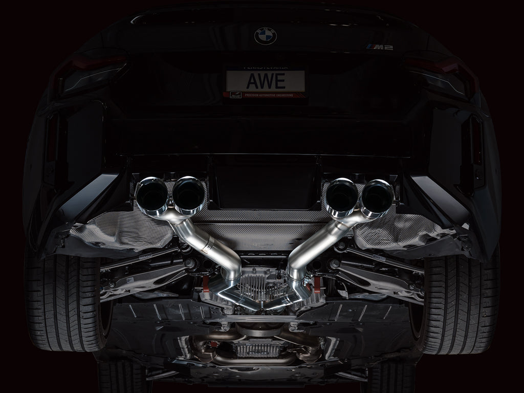 AWE Track Edition Exhaust for BMW G87 M2 - 4.5" Chrome Silver Tips