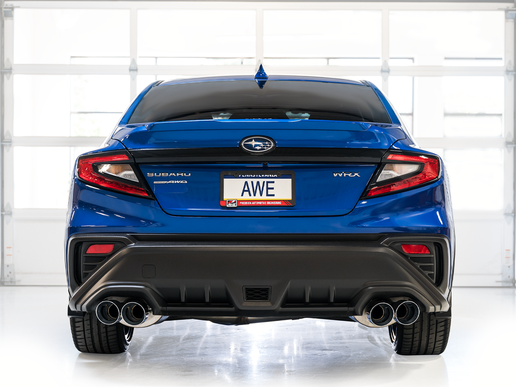 AWE Touring Edition Catback Exhaust for VB Subaru WRX - 4" Chrome Silver Tips