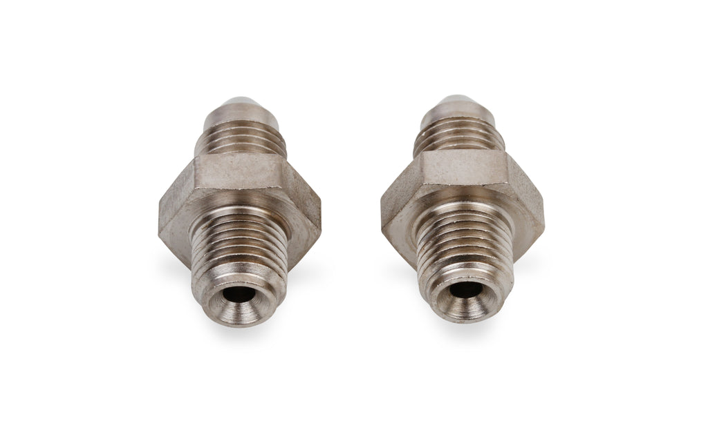 Brake Adapter Thread Size -3AN To 3/8"-24 Inverted Flare 2 Per Package Electroless Nickel Plated Short Steel