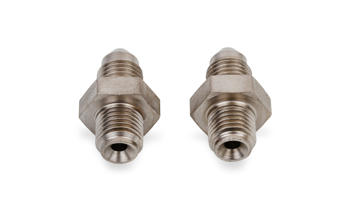 Brake Adapter Thread Size -3AN To 3/8"-24 Inverted Flare 2 Per Package Electroless Nickel Plated Short Steel