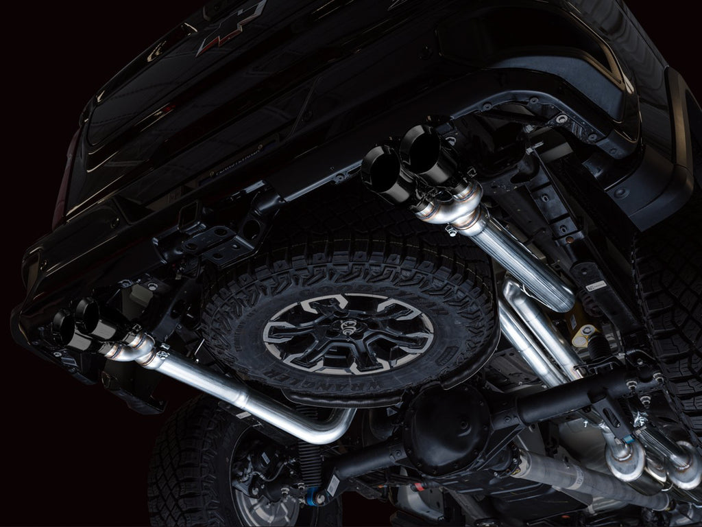 AWE 0FG Catback Exhaust for Silverado ZR2/Sierra AT4X - 4" Diamond Black Tips