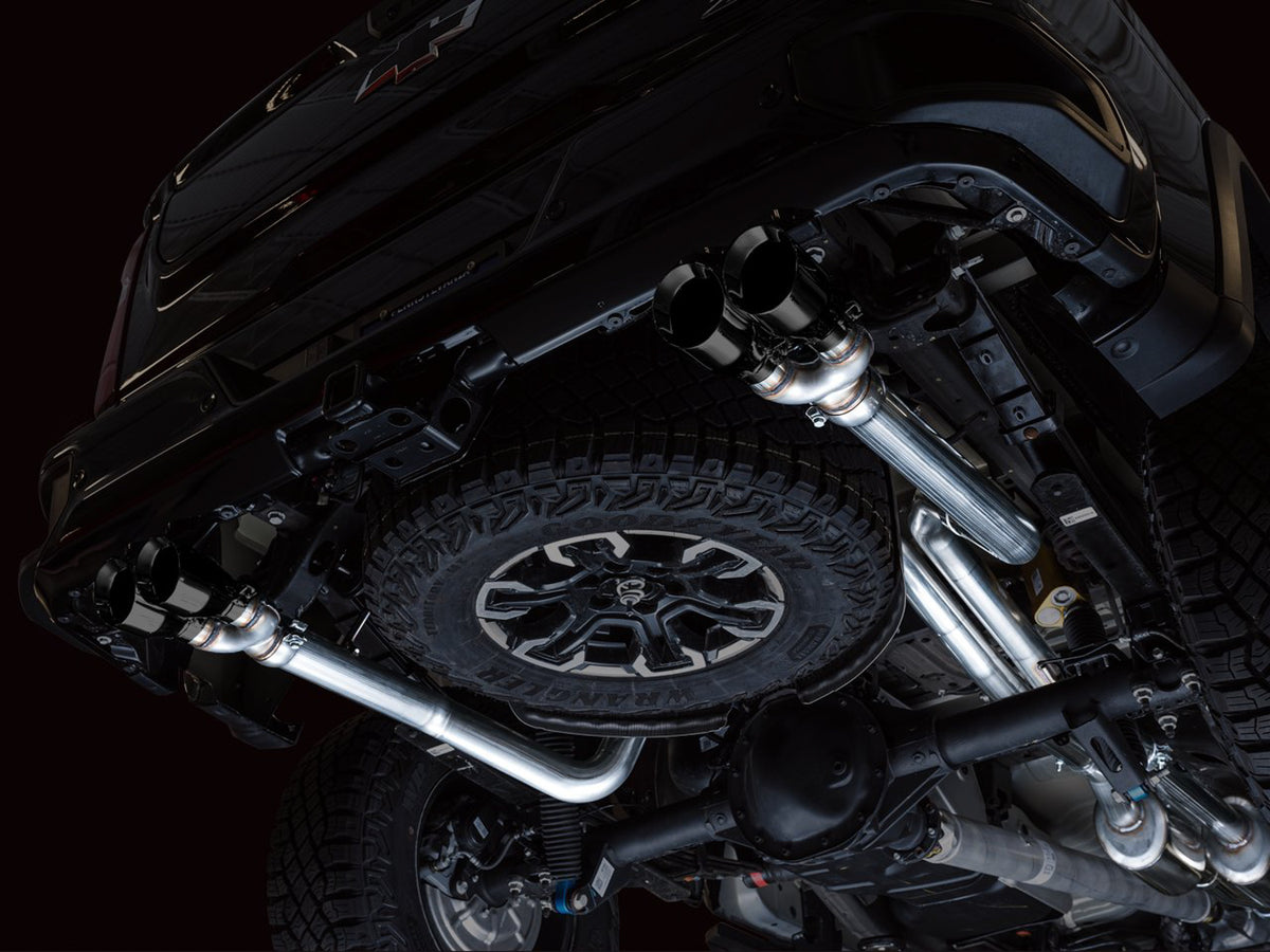 AWE 0FG Catback Exhaust for Silverado ZR2/Sierra AT4X - 4" Diamond Black Tips
