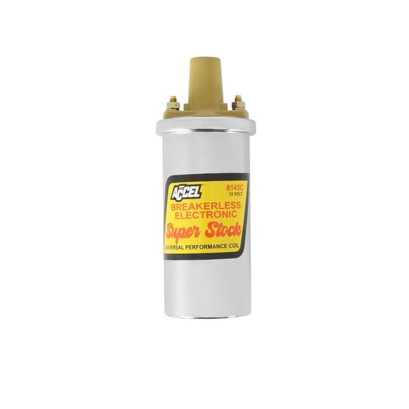 ACCEL Ignition Coil - SuperStock - Breakerless Electronic Coil - Chrome