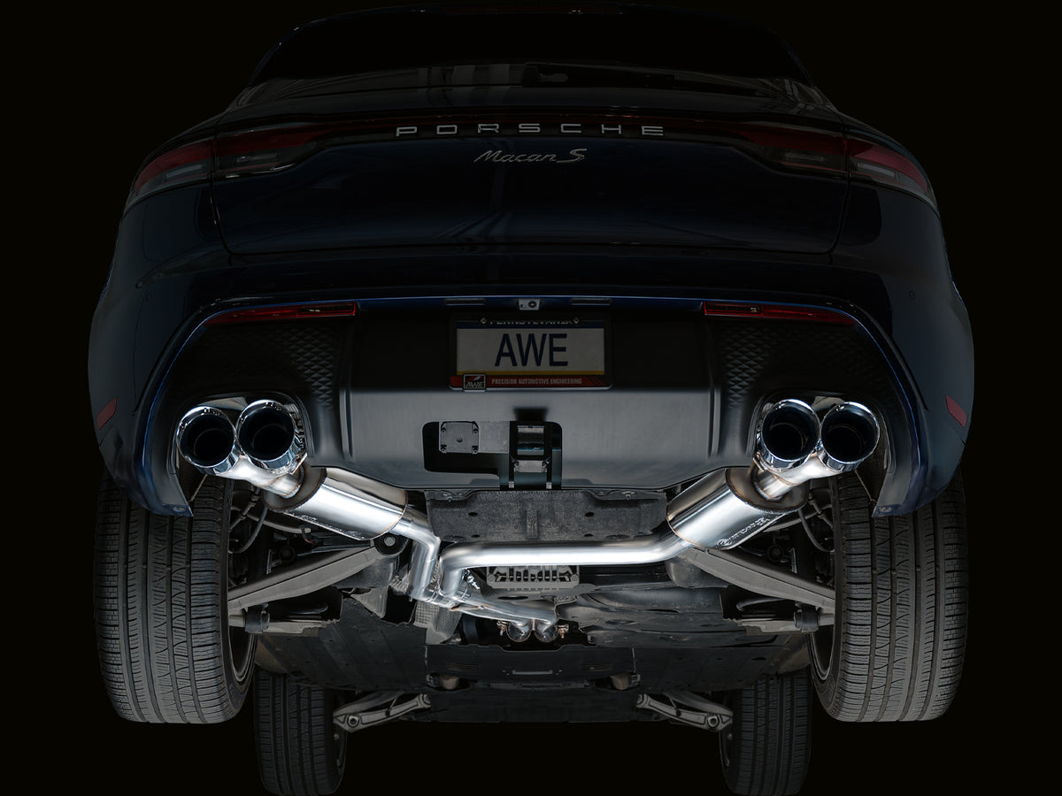 AWE Touring Edition Catback Exhaust for '22+ Porsche Macan 2.9TT - Chrome Silver Tips