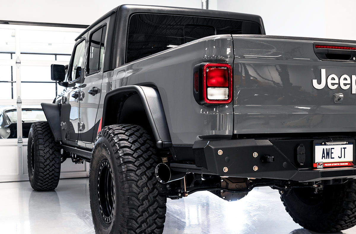AWE Tread Edition Catback Dual Exhaust for Jeep JT 3.6L - Diamond Black Tips