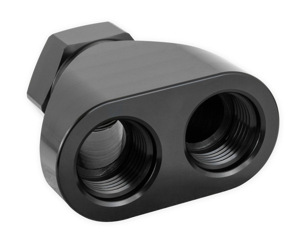 Earls Billet Inline Distribution Block w/ -12 AN O-Ring Port to (2) -10 AN O-Ring Ports
