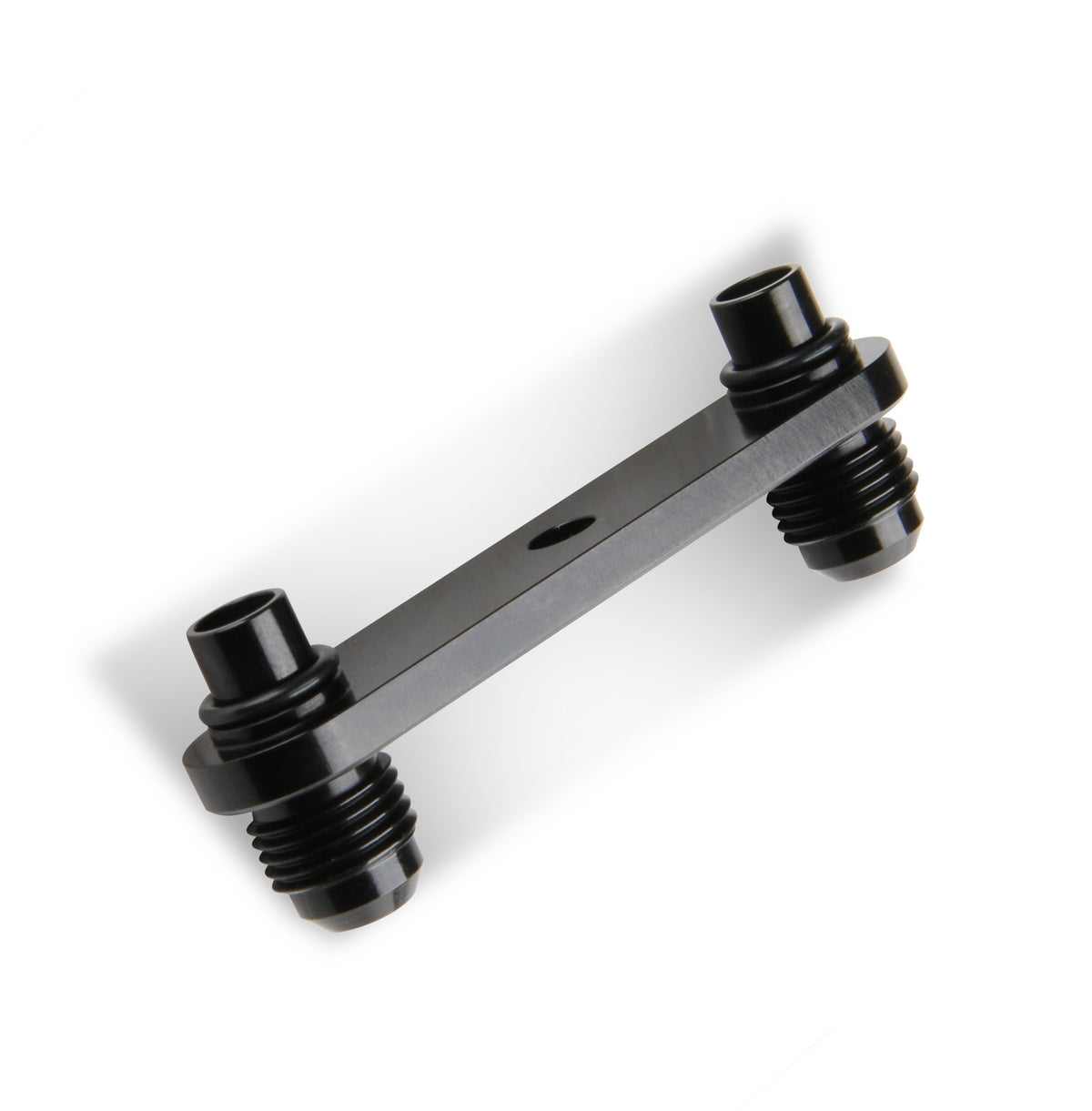 Fits GM (General Motors) 6L80E, and 6L90E Transmissions, -6 AN Male Flares, Black Anodized Finish, Fits Transmissions w/ OE (original equipment) Thermostat (Bolts onto the OE Thermostat).