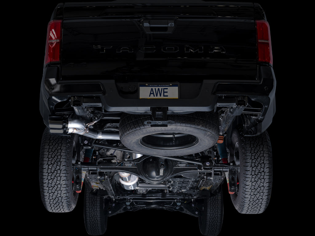 AWE 0FG Exhaust for 4th Gen Toyota Tacoma - Dual Diamond Black Tips