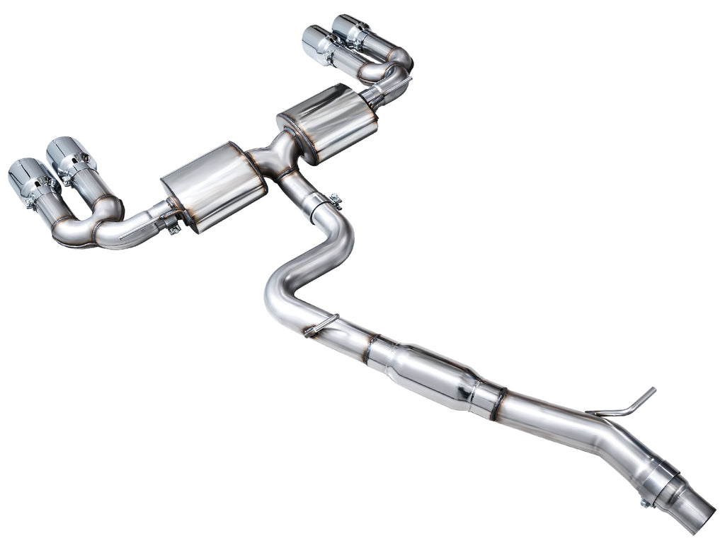 AWE Touring Edition Exhaust for Audi 8Y S3 - 4.5" Chrome Silver Tips