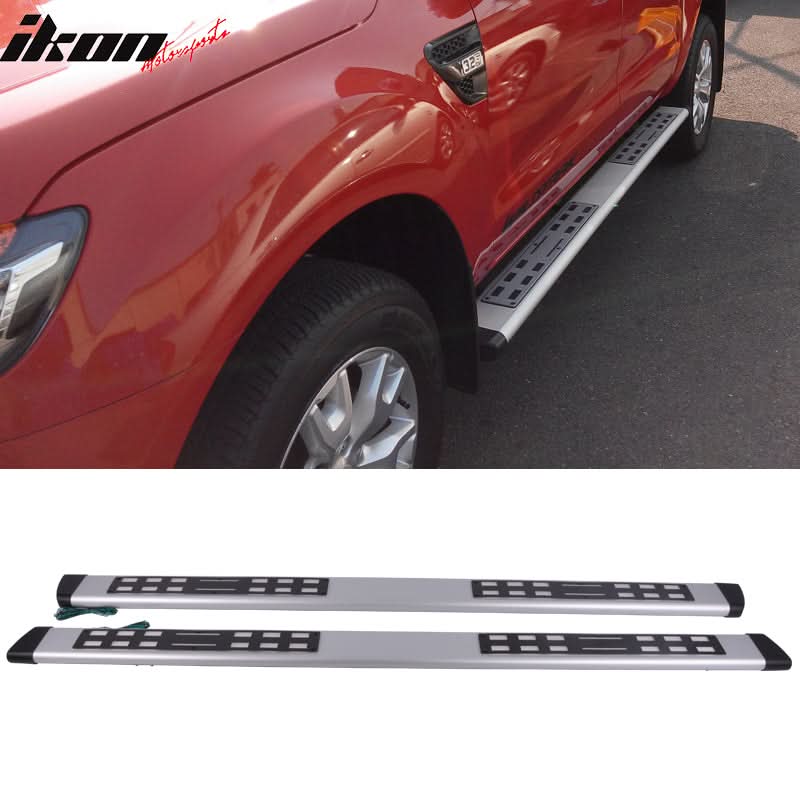 Fits 07-14 Sierra Double Cab Running Board White LED + Bracket