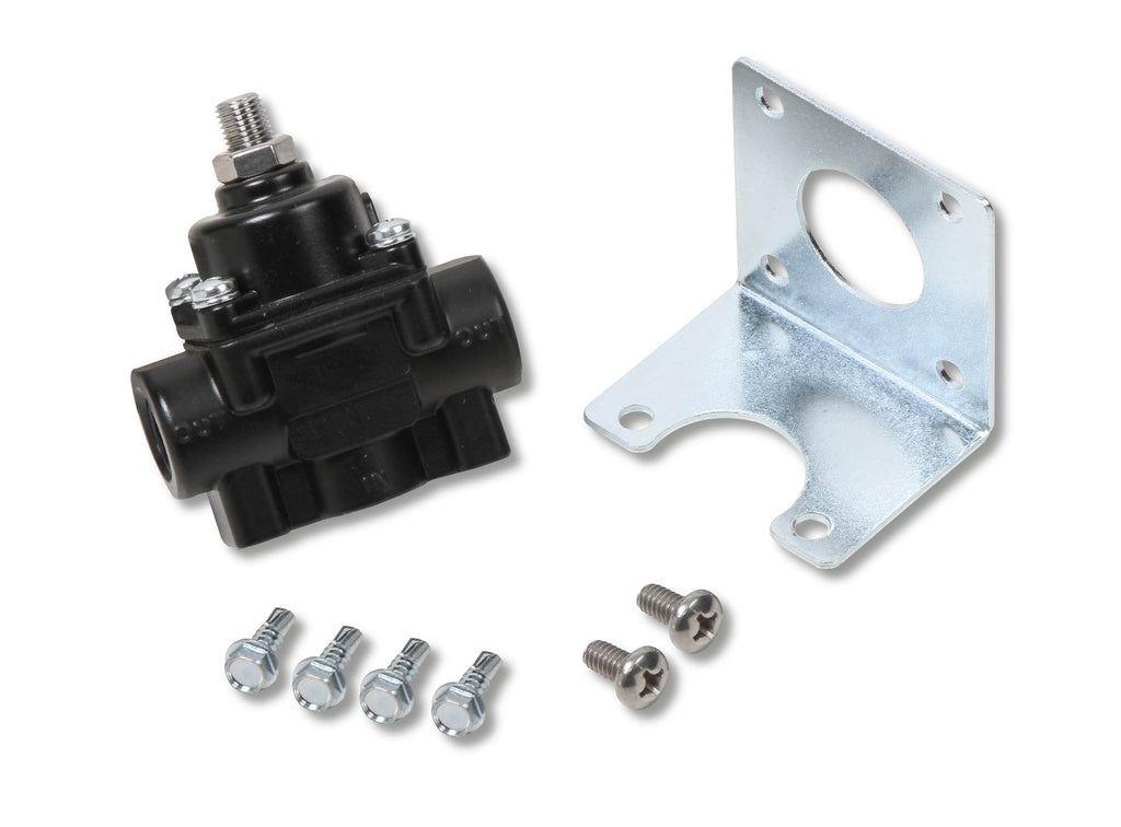 Earl's fuel pressure regulator, Black Finish, 1-4 PSI.  For Weber, Mikuni, O.E.R , SK & Delorto Carbs.