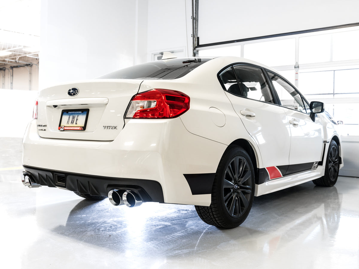 AWE Touring Edition Exhaust for 2015+ VA WRX Sedan - 4" Chrome Silver Quad Tips