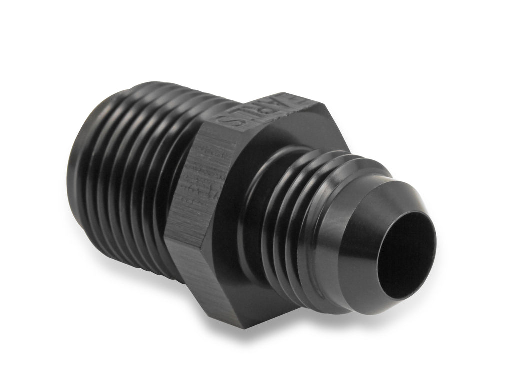 5/8"-18 Inverted Flare Male w/ Long Thread to AN -6 Male Adapter Fitting - Black Anodized Aluminum
