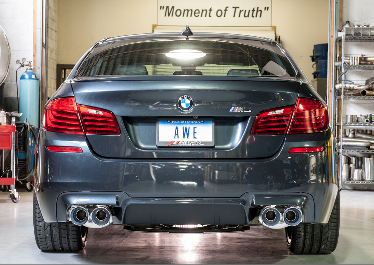 AWE Touring Edition Axleback Exhaust for BMW F10 M5 - 4" Chrome Silver Tips