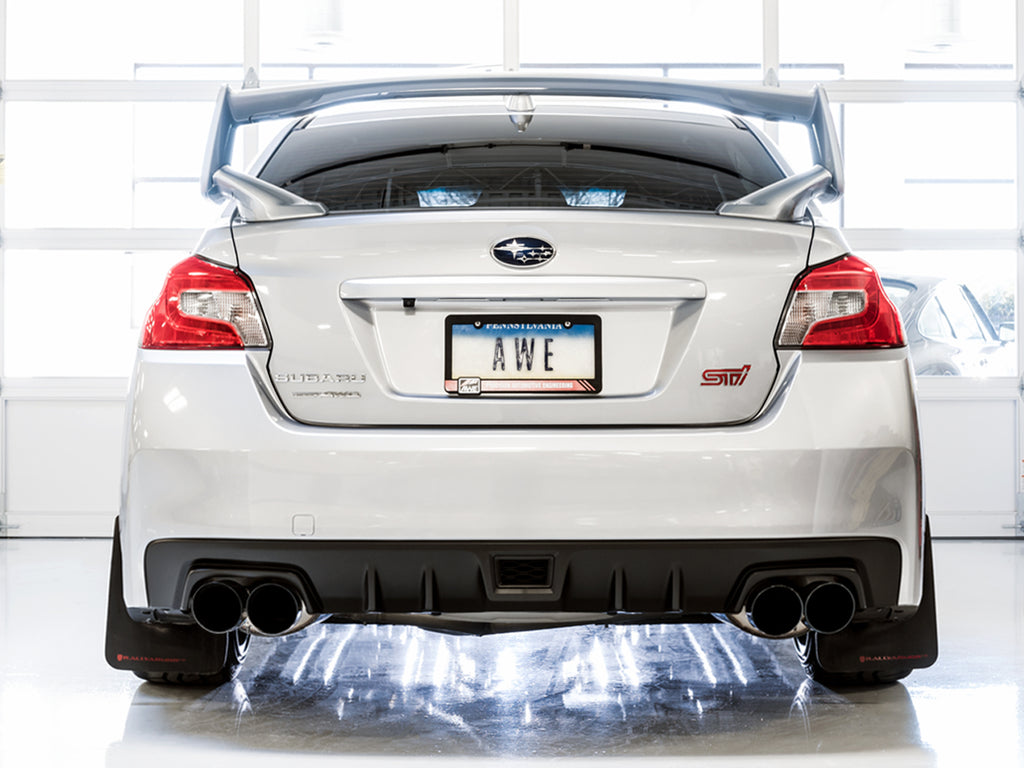 AWE Touring Edition Exhaust for VA STI / GV WRX / GV STI Sedan - 4" Diamond Black Quad Tips
