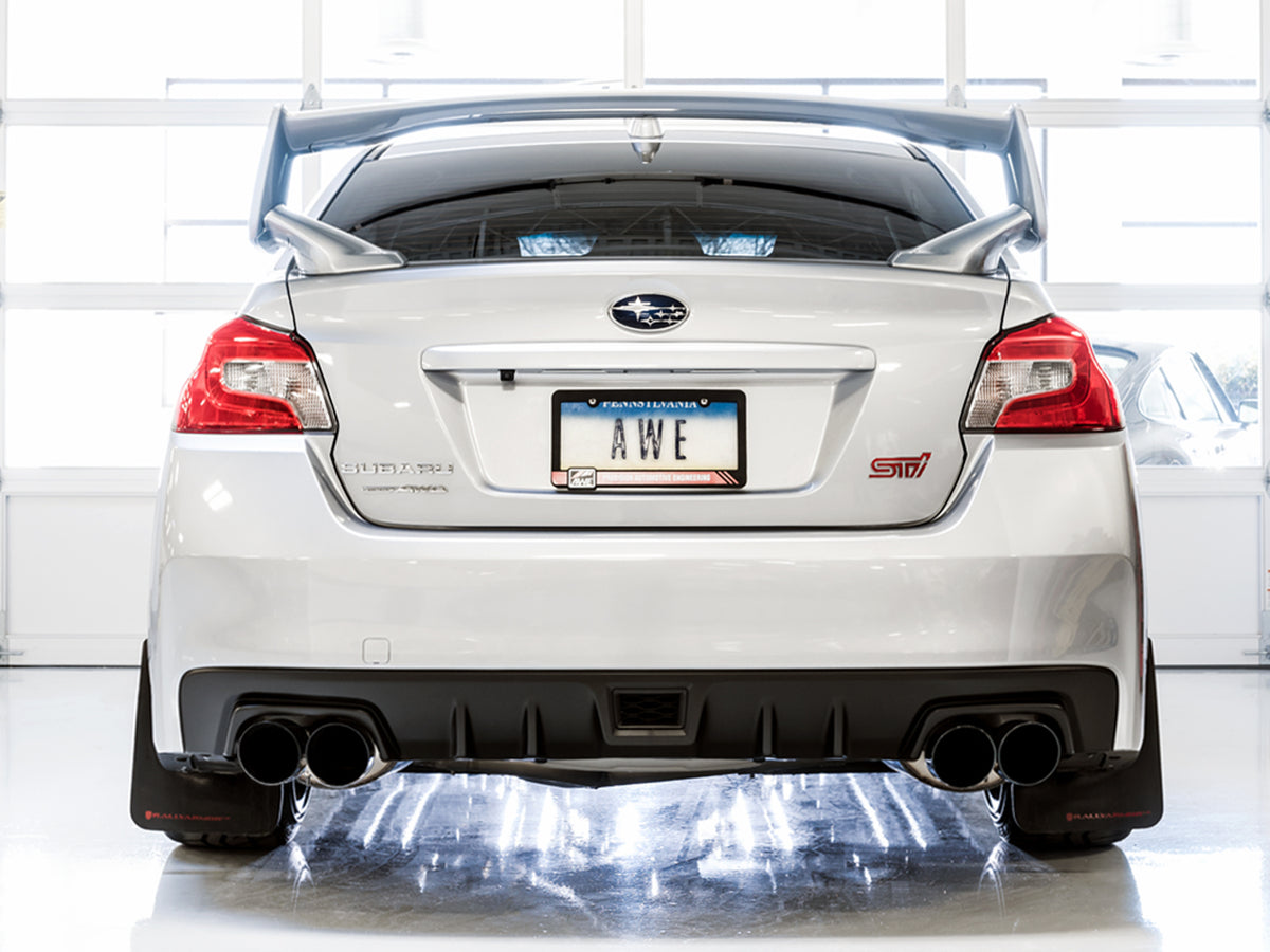 AWE Touring Edition Exhaust for VA STI / GV WRX / GV STI Sedan - 4" Diamond Black Quad Tips