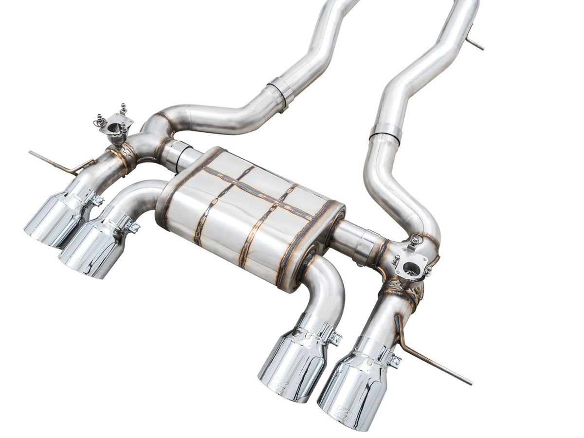 AWE SwitchPath Catback Exhaust for BMW G8X M3/M4 - 4.5" Chrome Silver Tips