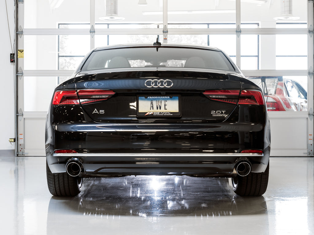 AWE Track Edition Exhaust for B9 A5 - 4" Chrome Silver Tips