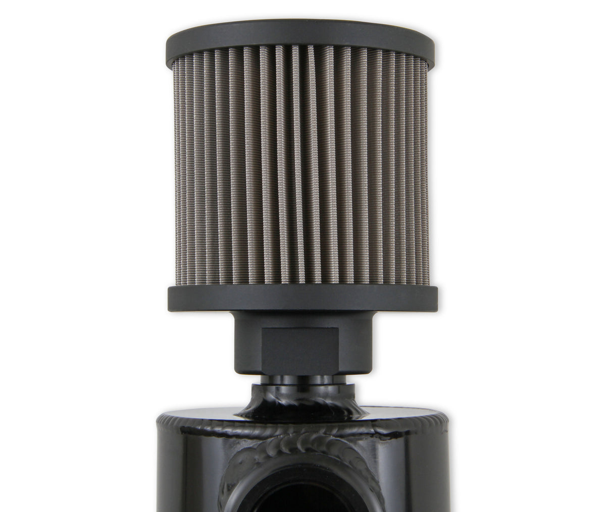 Black w/ Billet Filter, Drain Valve, -12 AN O-Ring Port (Inlet) & Mounting Brackets. 1/8" NPT on Drain Valve for Optional Remote Outlet Hose