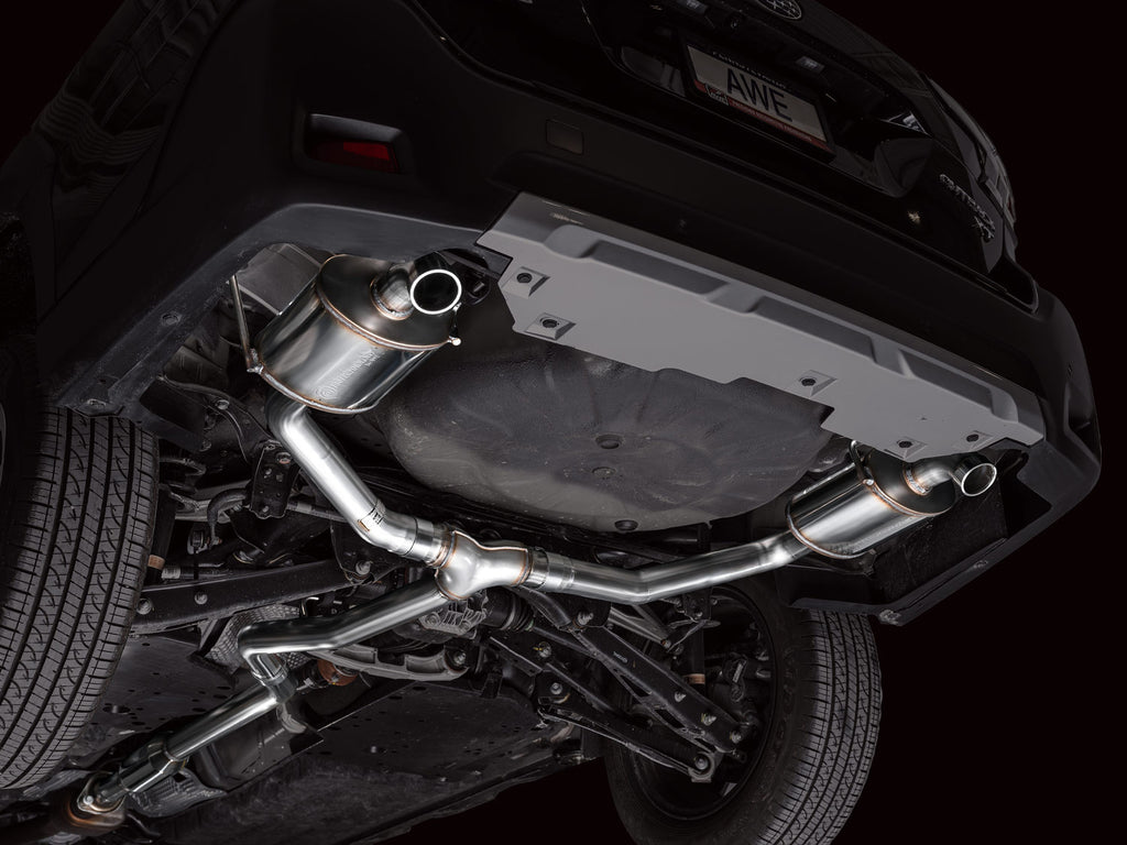 AWE 0FG Exhaust for Subaru Outback 2.4T - Dual BashGuards