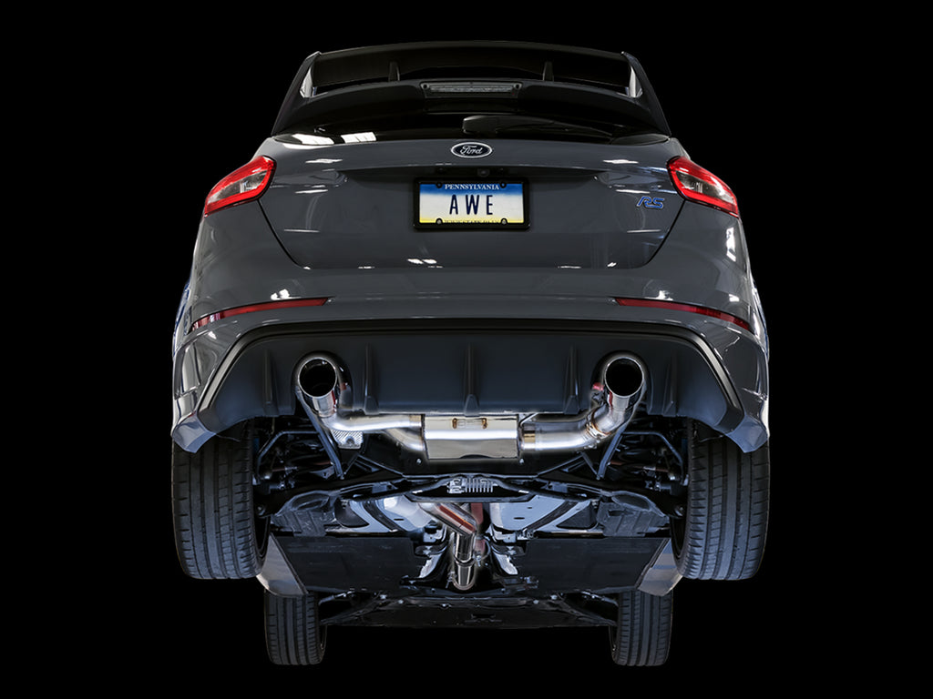 AWE SwitchPath™ Cat-back Exhaust (with Remote) for Ford Focus RS - Chrome Silver Tips