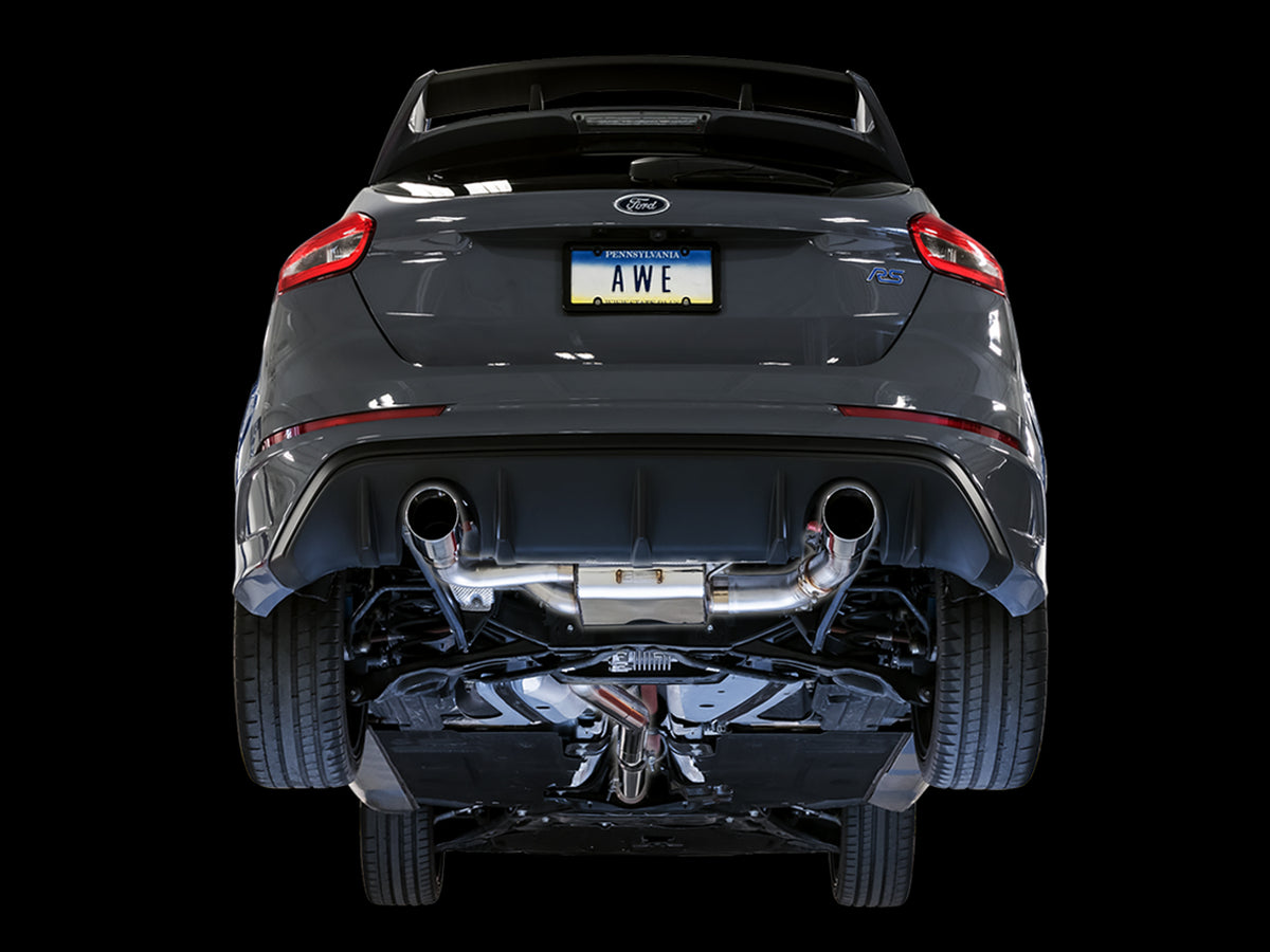 AWE SwitchPath™ Cat-back Exhaust (with Remote) for Ford Focus RS - Chrome Silver Tips