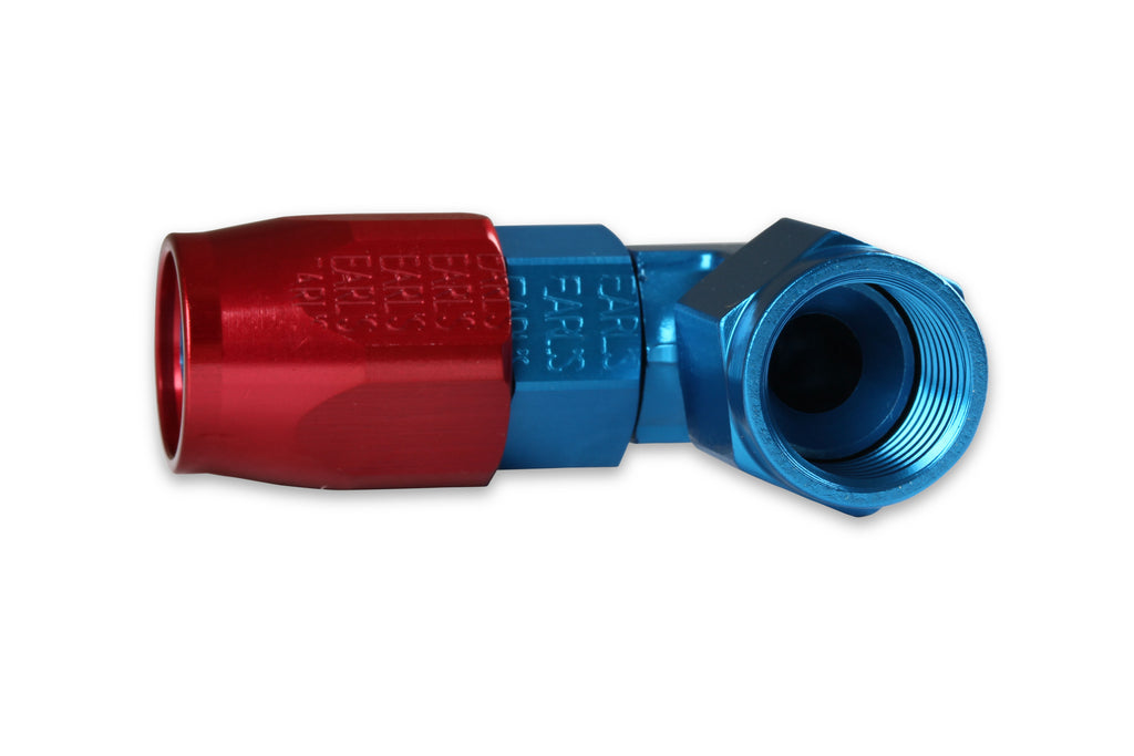 Earls 90 Degree Swivel-Seal® Hose End AN -6 - Red/Blue