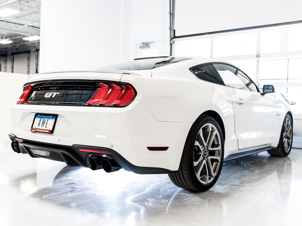 AWE Touring Edition Cat-back Exhaust for the '18-'23 S550 Mustang GT - Quad Diamond Black Tips