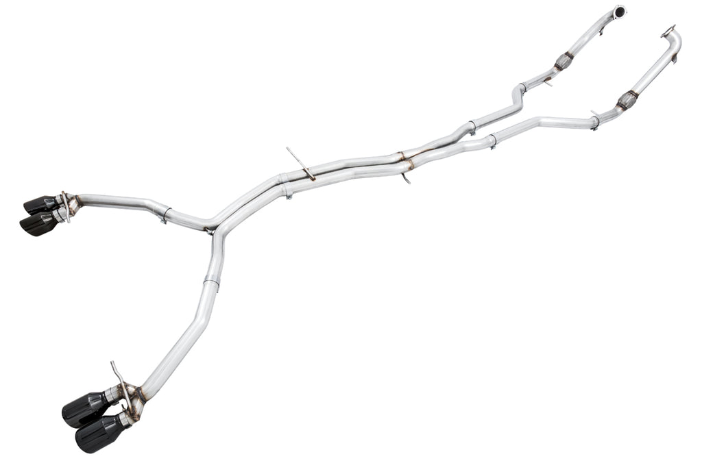 AWE Track Edition Exhaust for Audi B9 S4 - Non-Resonated - 4" Diamond Black Tips