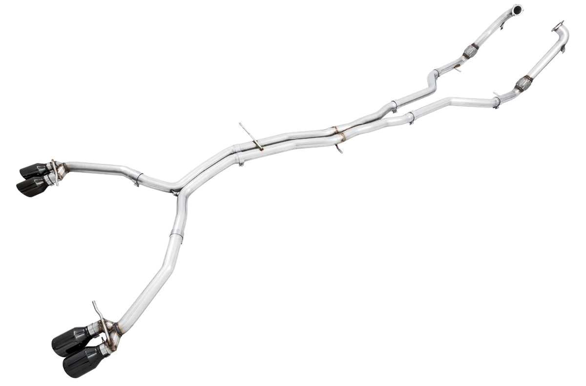 AWE Track Edition Exhaust for Audi B9 S4 - Non-Resonated - 4" Diamond Black Tips