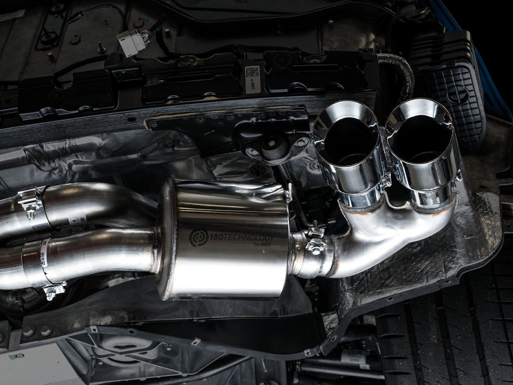 AWE Touring Edition Exhaust for C8 Corvette - 4.5" Chrome Silver Tips