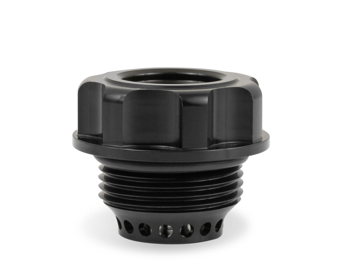 Oil Fill Cap w/ Baffle & -10 ORB Port - Fits Holley Cast Aluminum Valve Covers for the GM LS Series Engines w/ 1-5/16"-12 Threads on the Cap.