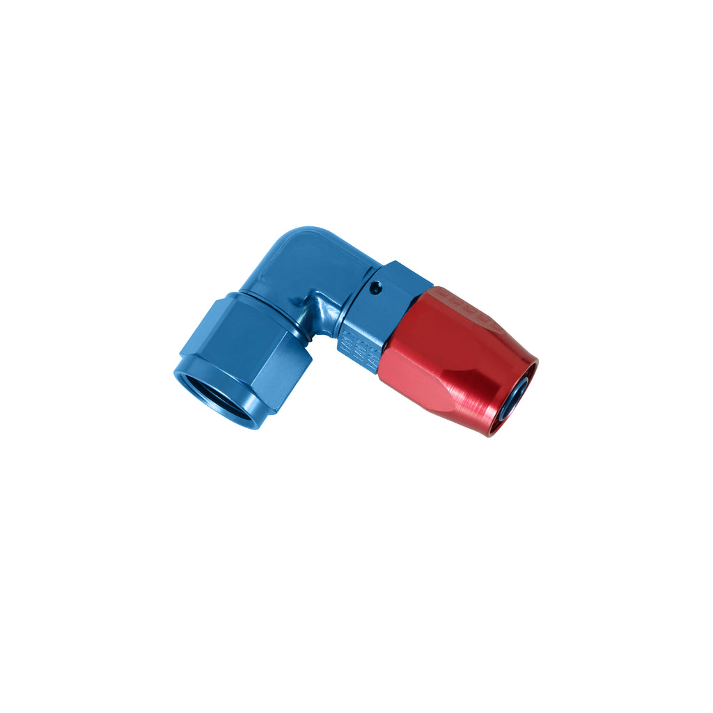 Earls 90 Degree Swivel-Seal® Hose End AN -8 - Red/Blue
