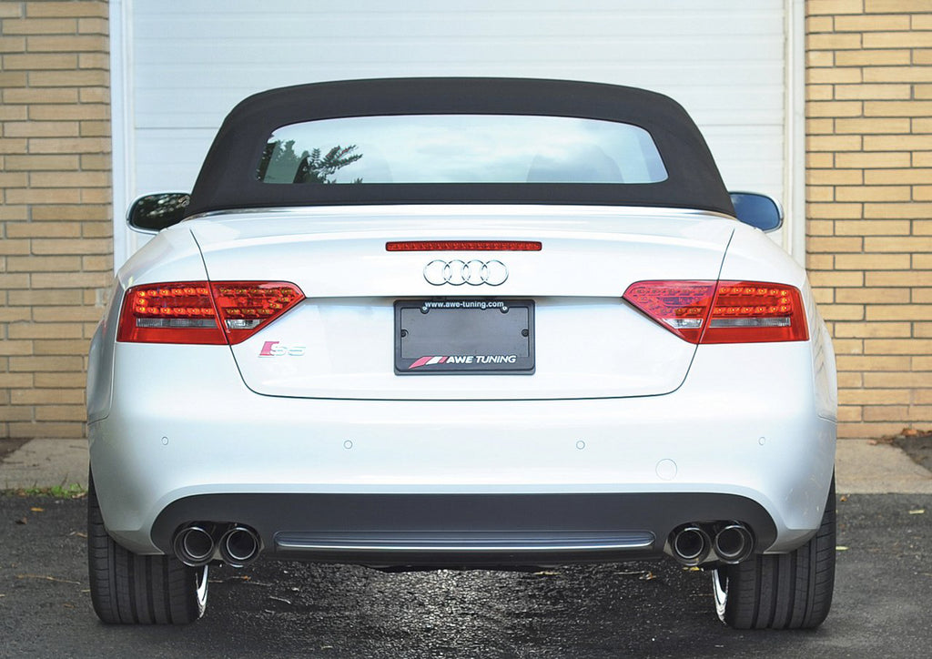 AWE Touring Edition Exhaust System for S5 Cabrio (Exhaust + Non-Resonated Downpipes) - Diamond Black Tips