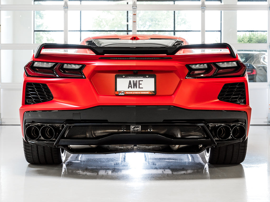 AWE Touring Edition Exhaust for C8 Corvette - 4.5" Diamond Black Tips