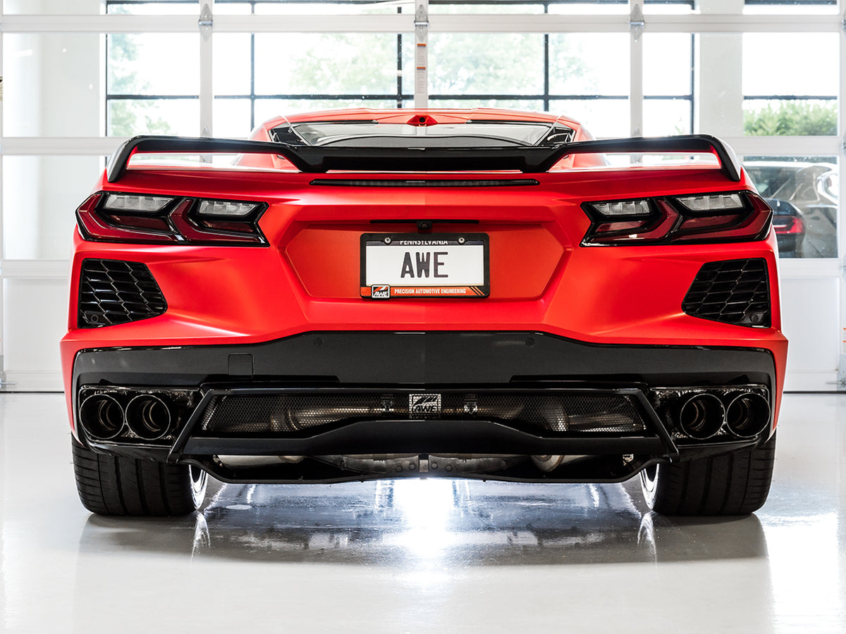 AWE Touring Edition Exhaust for C8 Corvette - 4.5" Diamond Black Tips