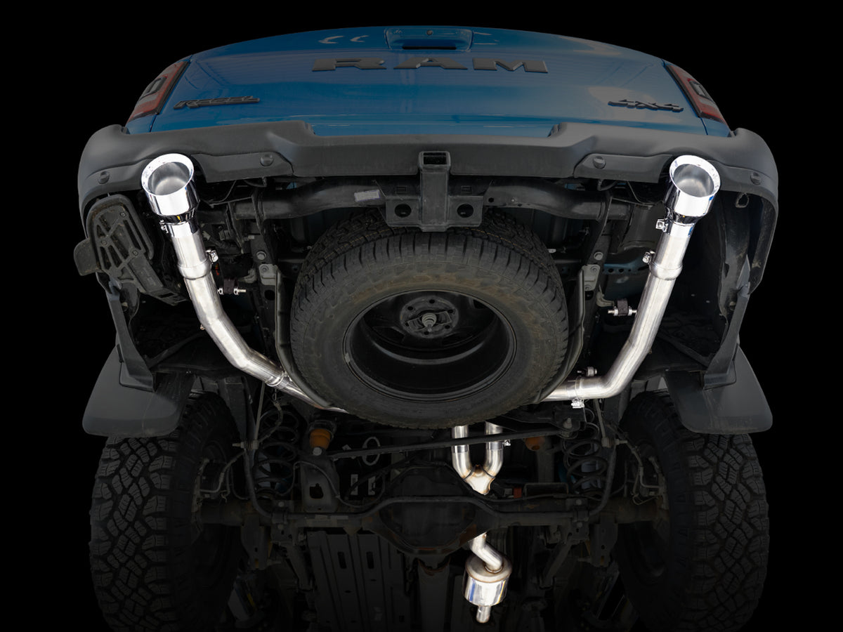 AWE 0FG Dual Rear Exit Catback for 5th Gen RAM 1500 5.7L (with bumper cutouts) - Chrome Silver Tips