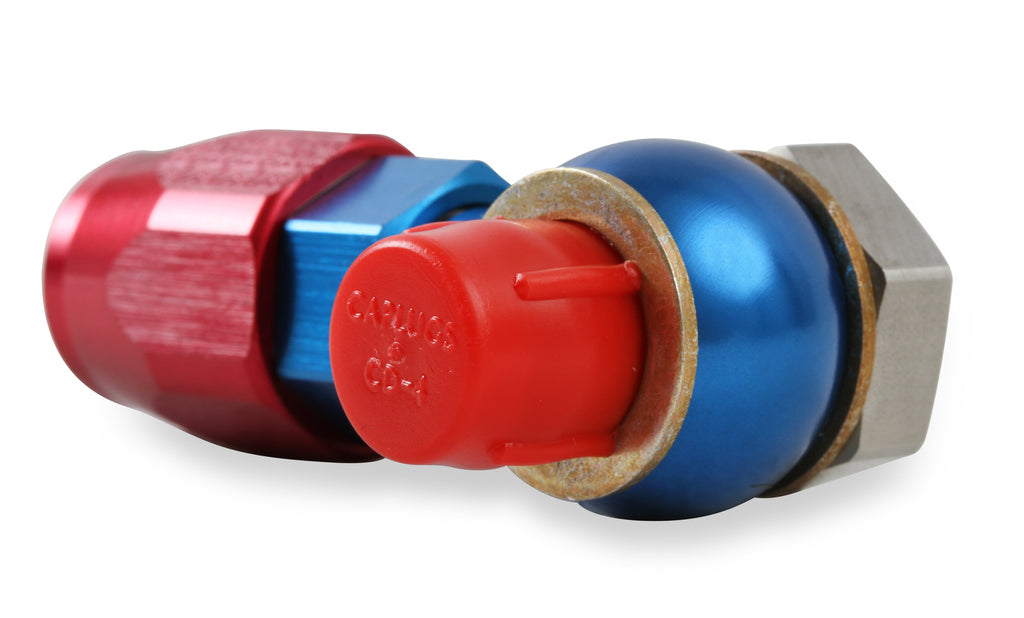 Earls 9/16"-24 Bango Swivel-Seal® Hose End AN -6 Red/Blue