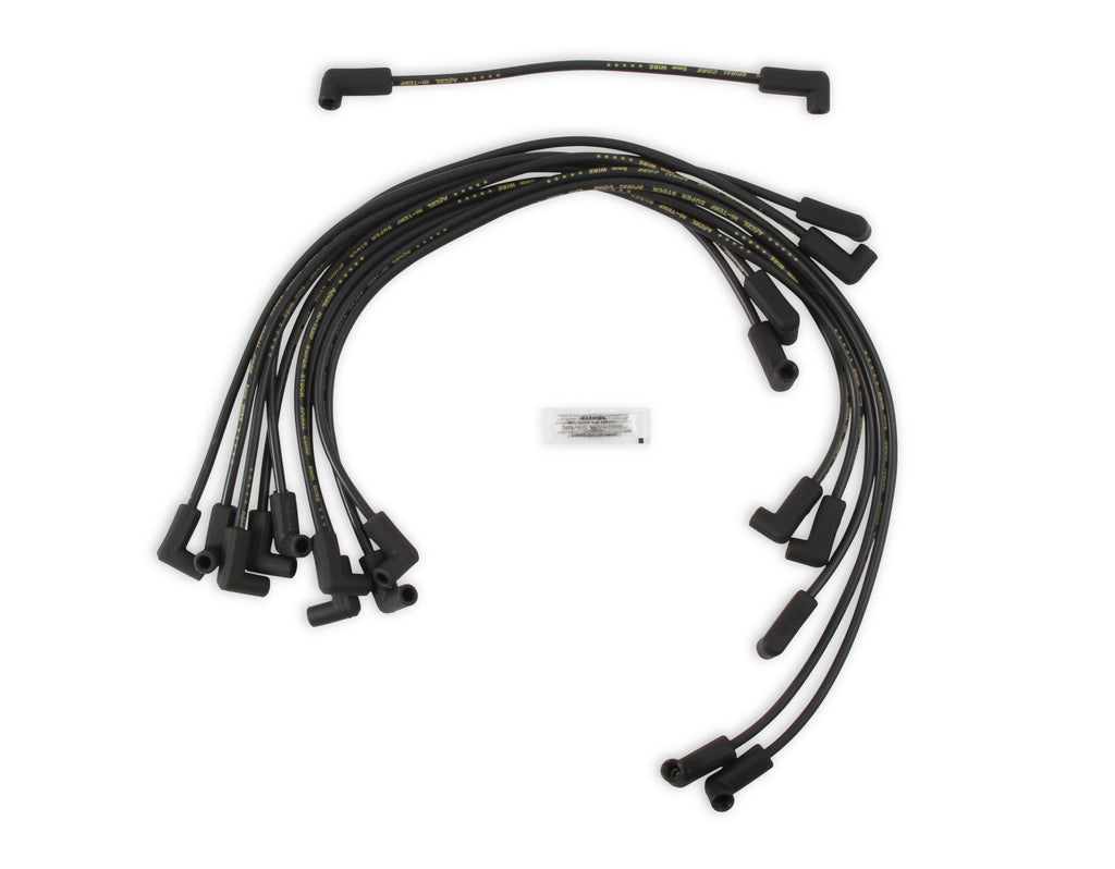 Spark Plug Wire Set- 8mm - Super Stock - Custom - Black Wire - Custom spark plug wire set - 500 Ohms/Ft Sprial Core - SBC 1987-1995 V8